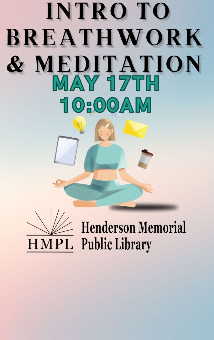 Intro to Breathwork information with a woman meditating while thinking about work, and emails.