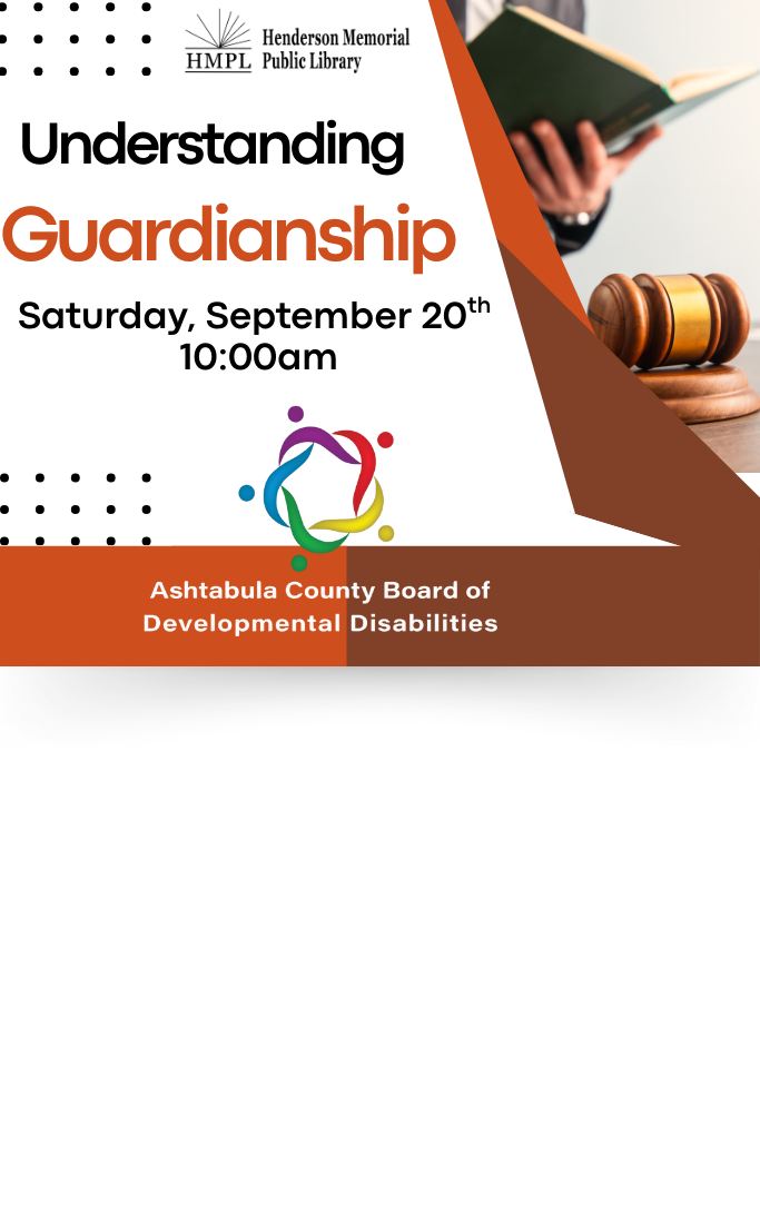 a man holding a book and a gavel with information on the program