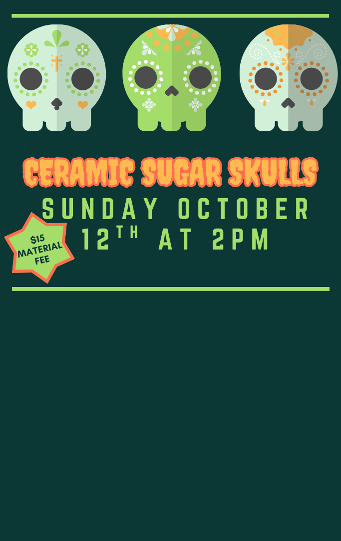 blue and green sugar skulls