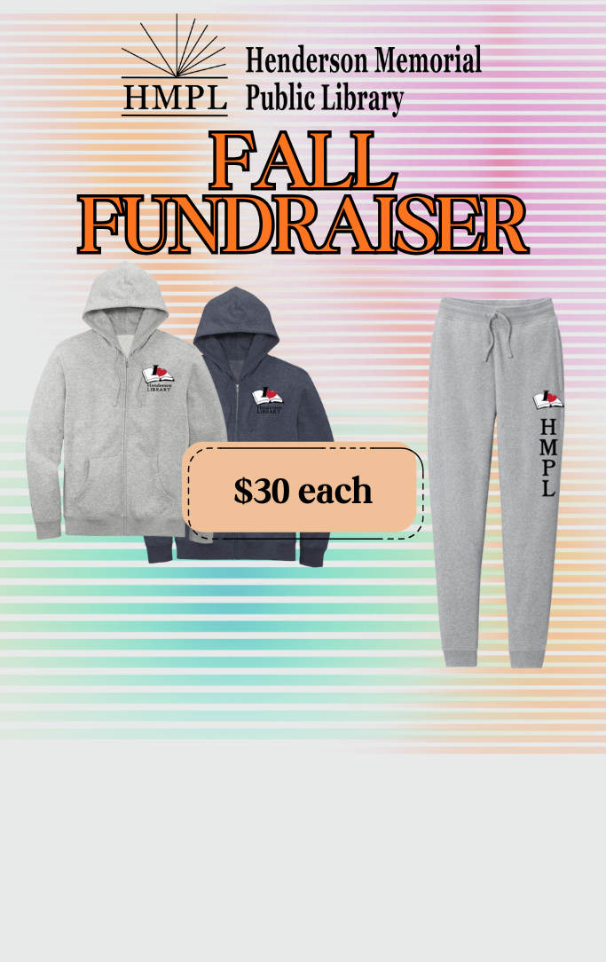 Henderson Library logo sweatshirts and joggers in light gray and dark gray