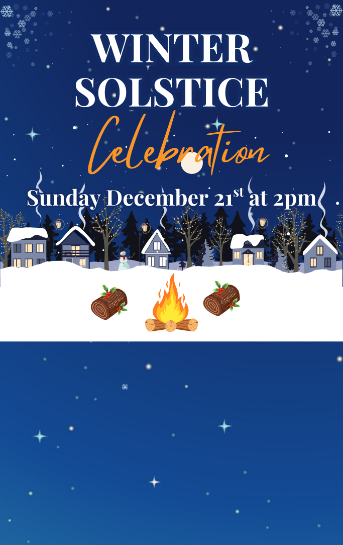 a bunch of houses on a snowy night with a fire and yule logs.