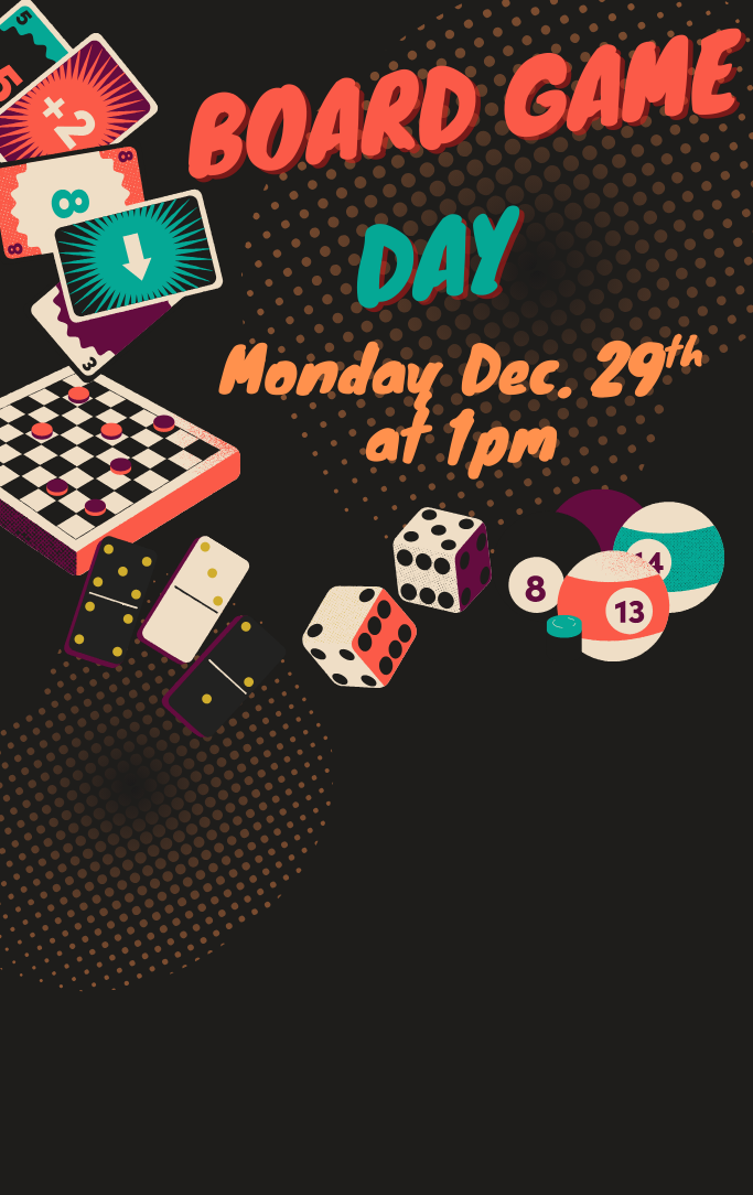 playing cards, chess set, dice, and pool balls