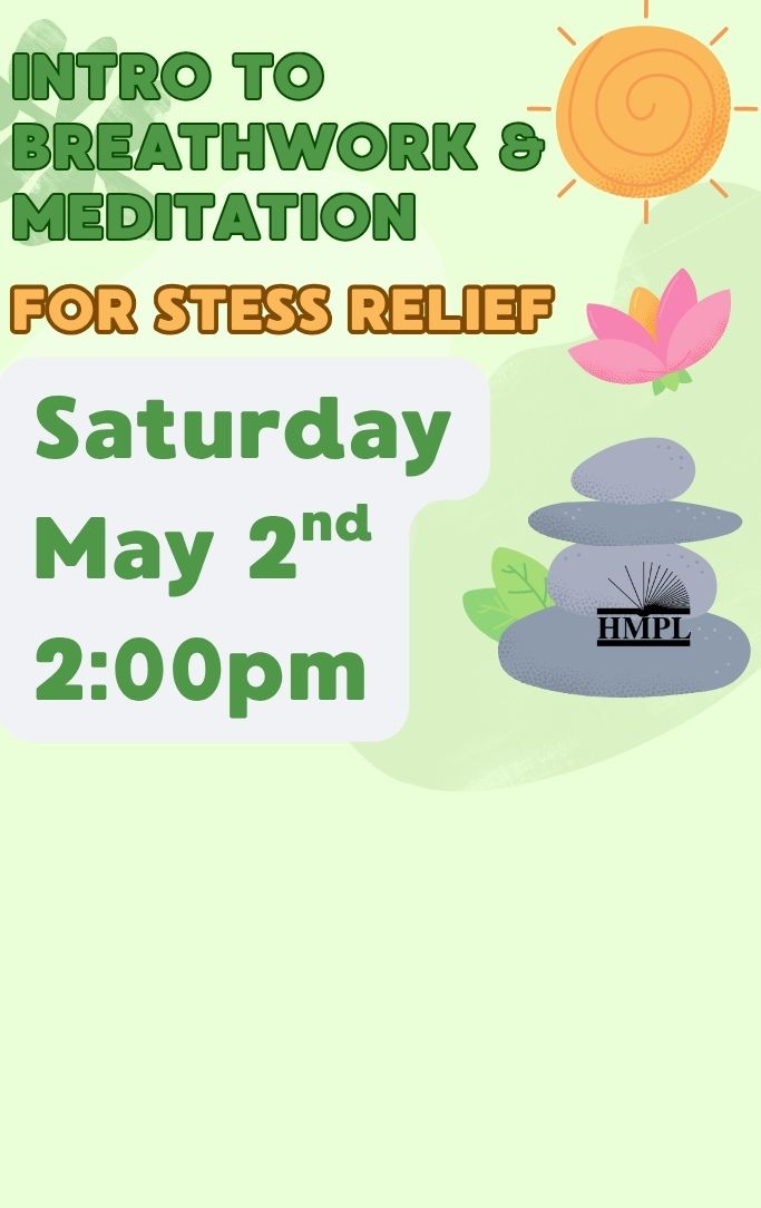 a sun, a lotus flower, and a stack of stones with the HMPL logo