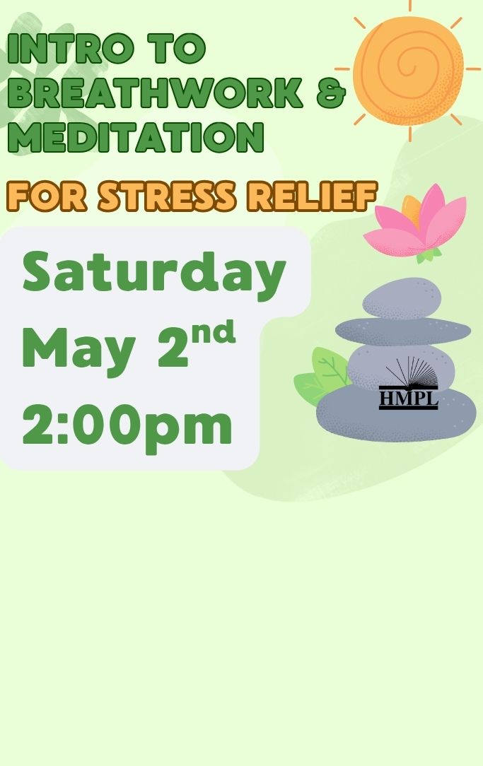 a sun, a lotus flower, and a stack of stones with the HMPL logo