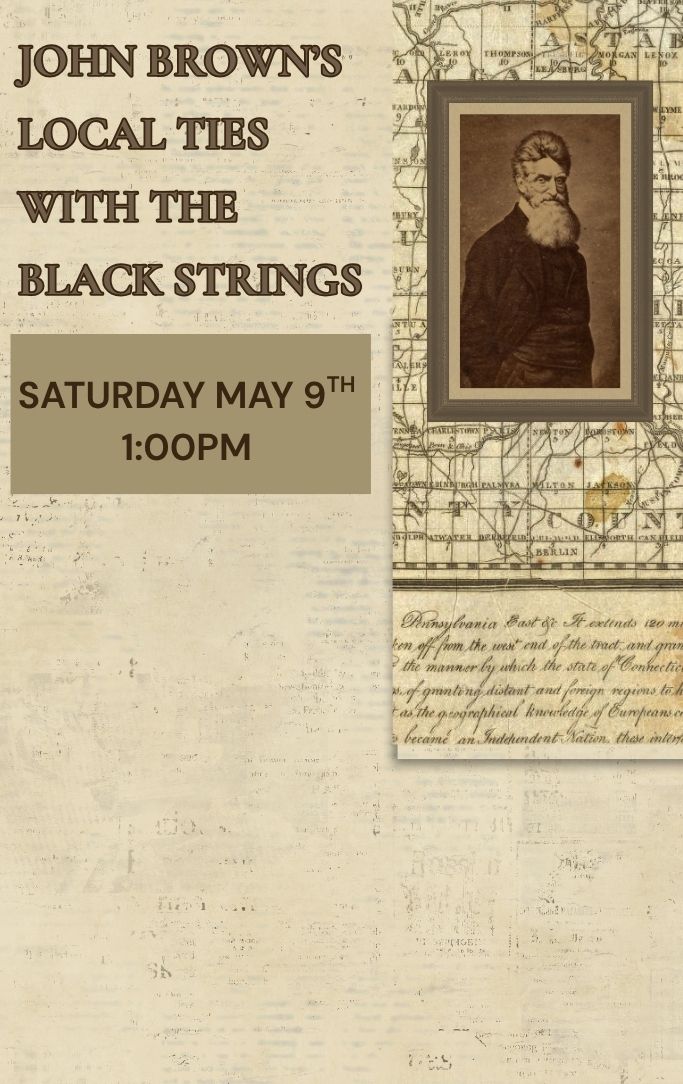 a sepia tone picture of John Brown and an old map of North East Ohio