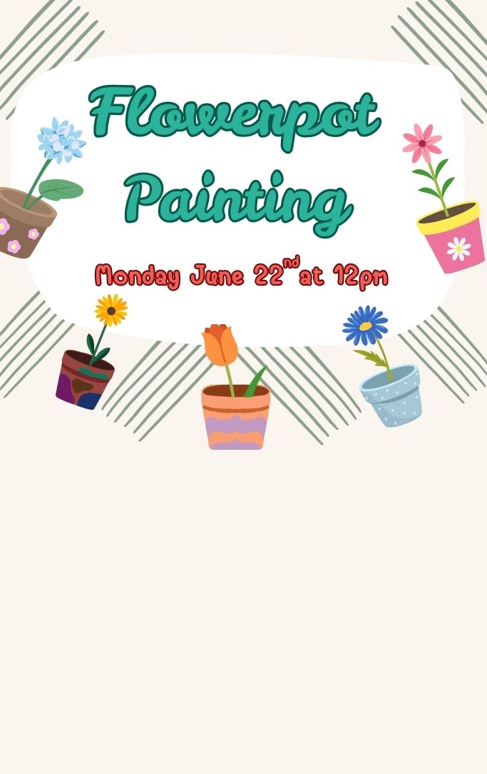 painted flowerpots of all different colors