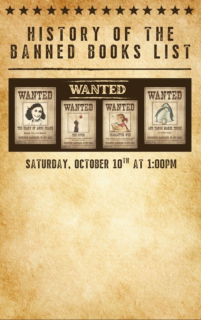 Wanted posters of popular banned books