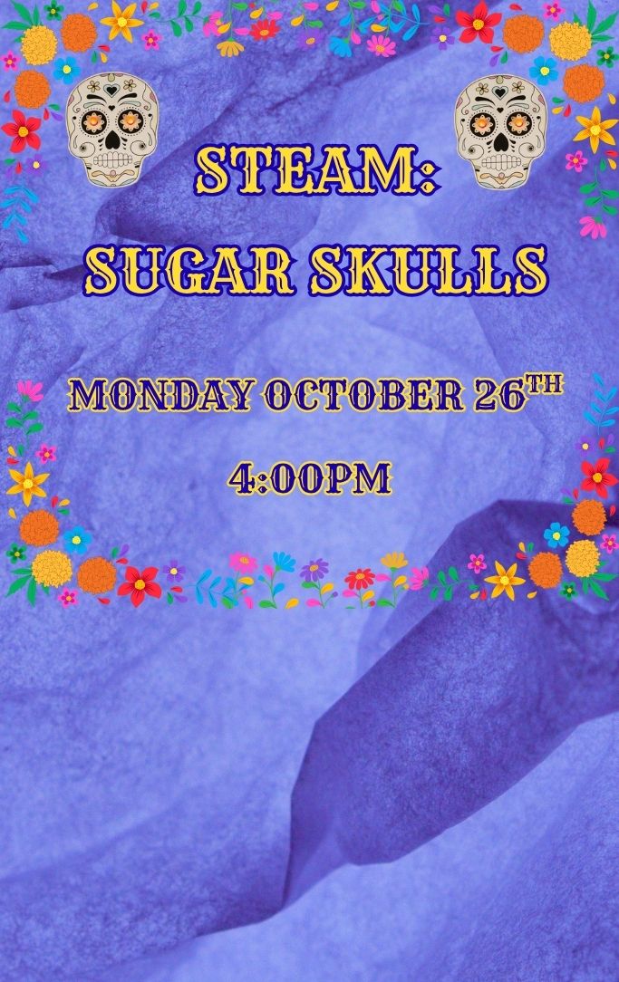 sugar skulls and day of the dead colorful flowers